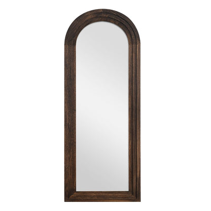 71" Brown Solid Wood Arch Freestanding Framed Full Length Mirror HomeRoots