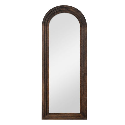 71" Brown Solid Wood Arch Freestanding Framed Full Length Mirror HomeRoots