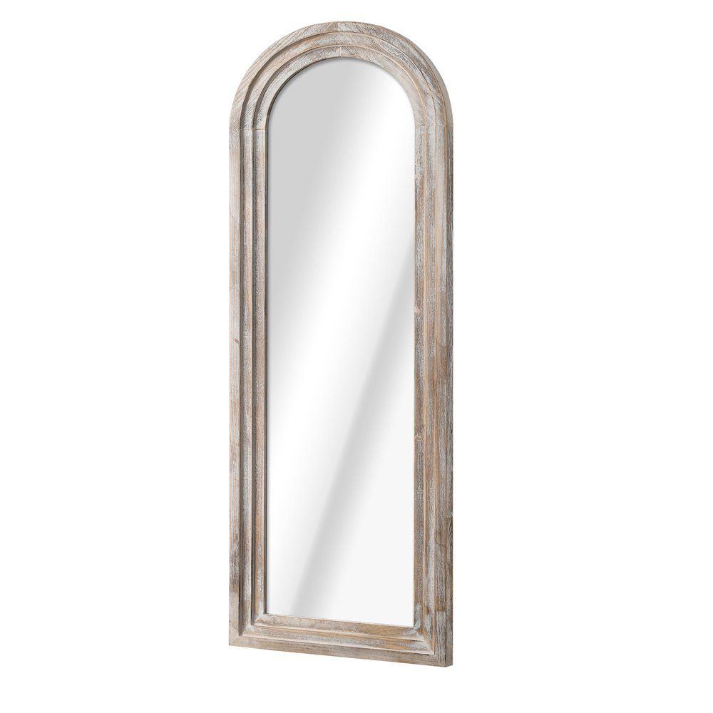 71" Brown Solid Wood Arch Freestanding Framed Full Length Mirror — view 6
