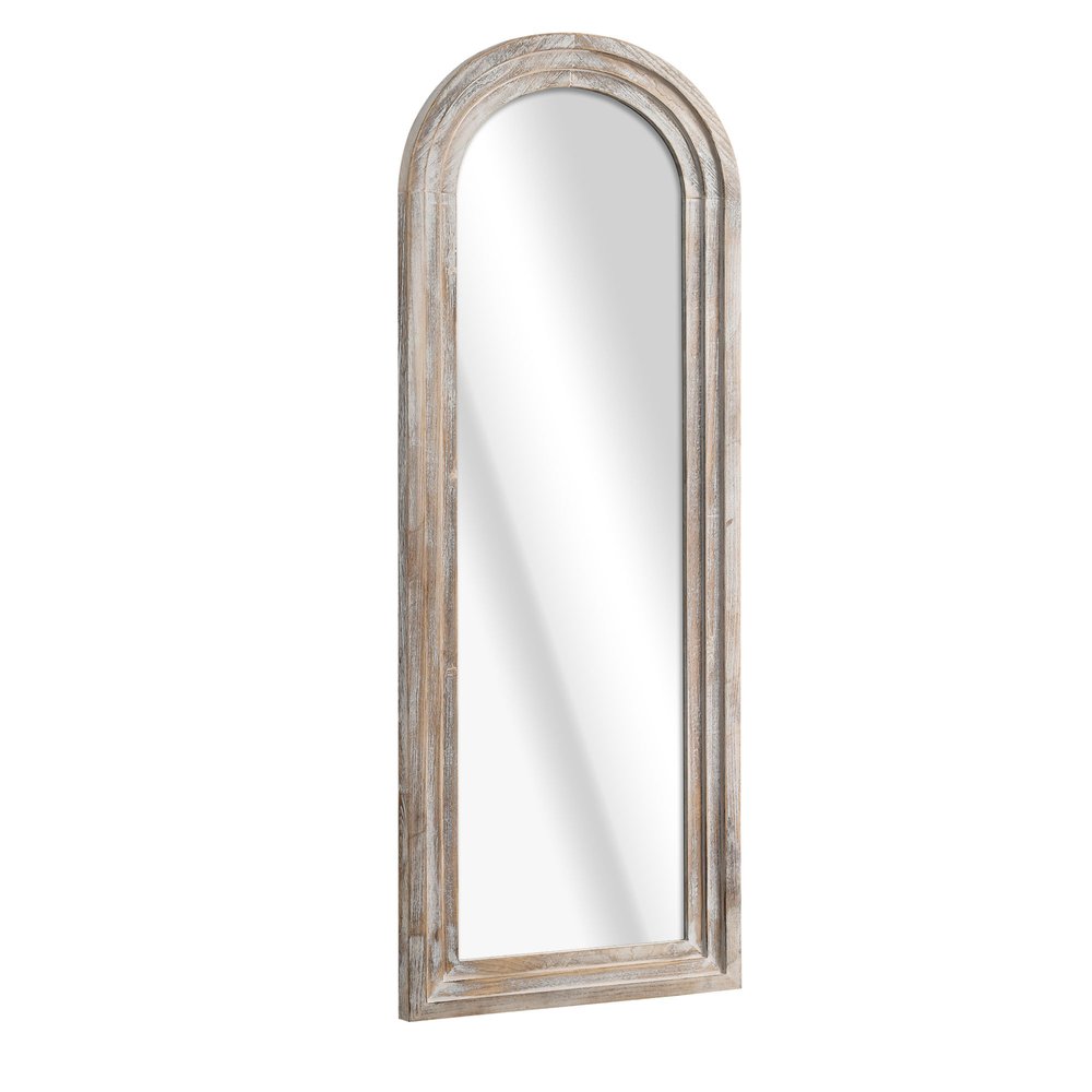 71" Brown Solid Wood Arch Freestanding Framed Full Length Mirror — view 8
