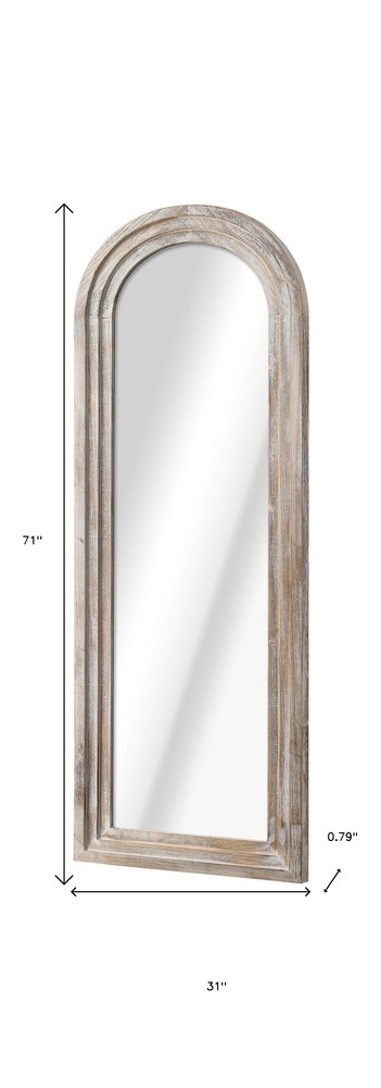 71" Brown Solid Wood Arch Freestanding Framed Full Length Mirror HomeRoots