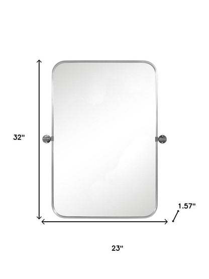 Set of Two 32" Silver Metal Framed Accent Mirrors HomeRoots