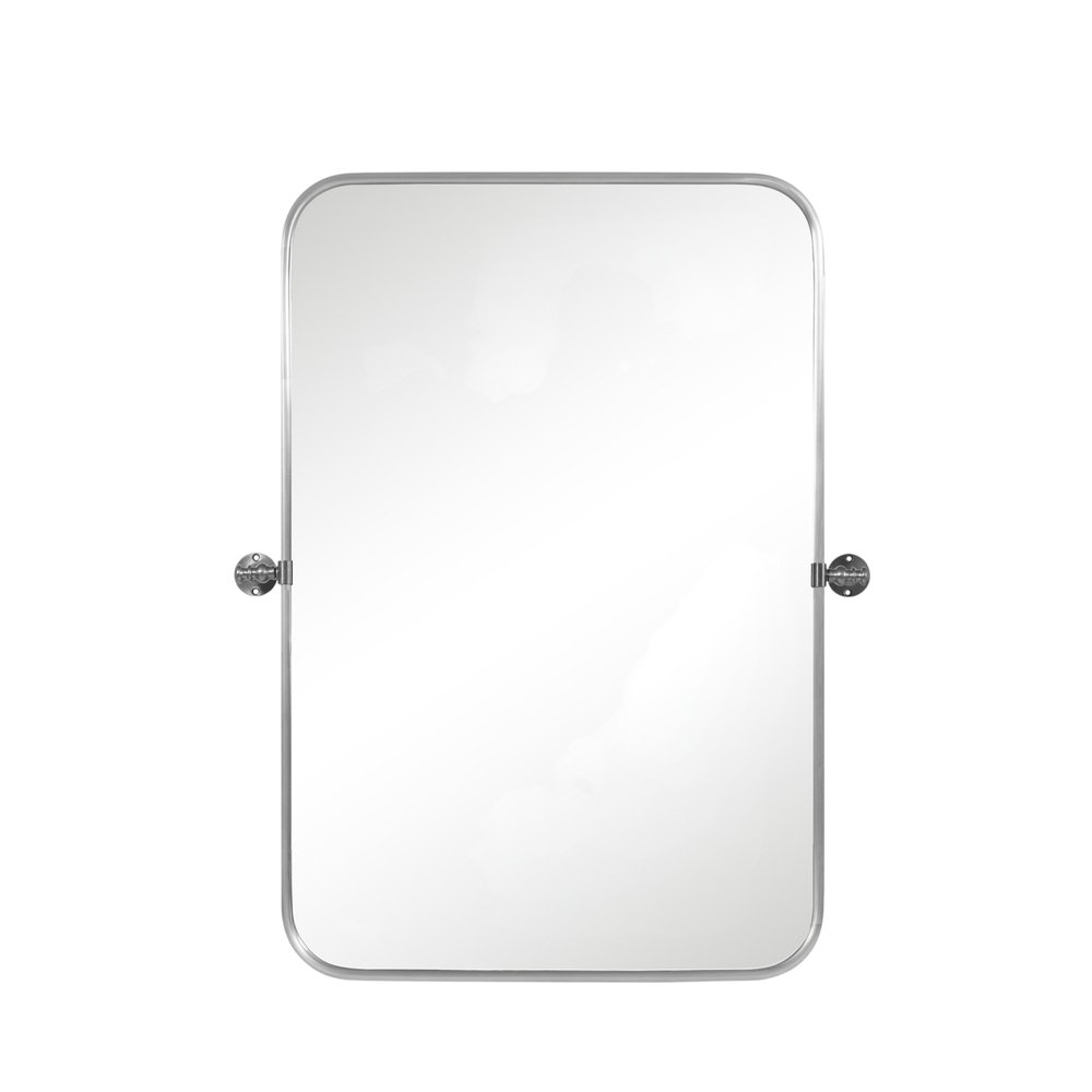 Set of Two 32" Silver Metal Framed Accent Mirrors HomeRoots