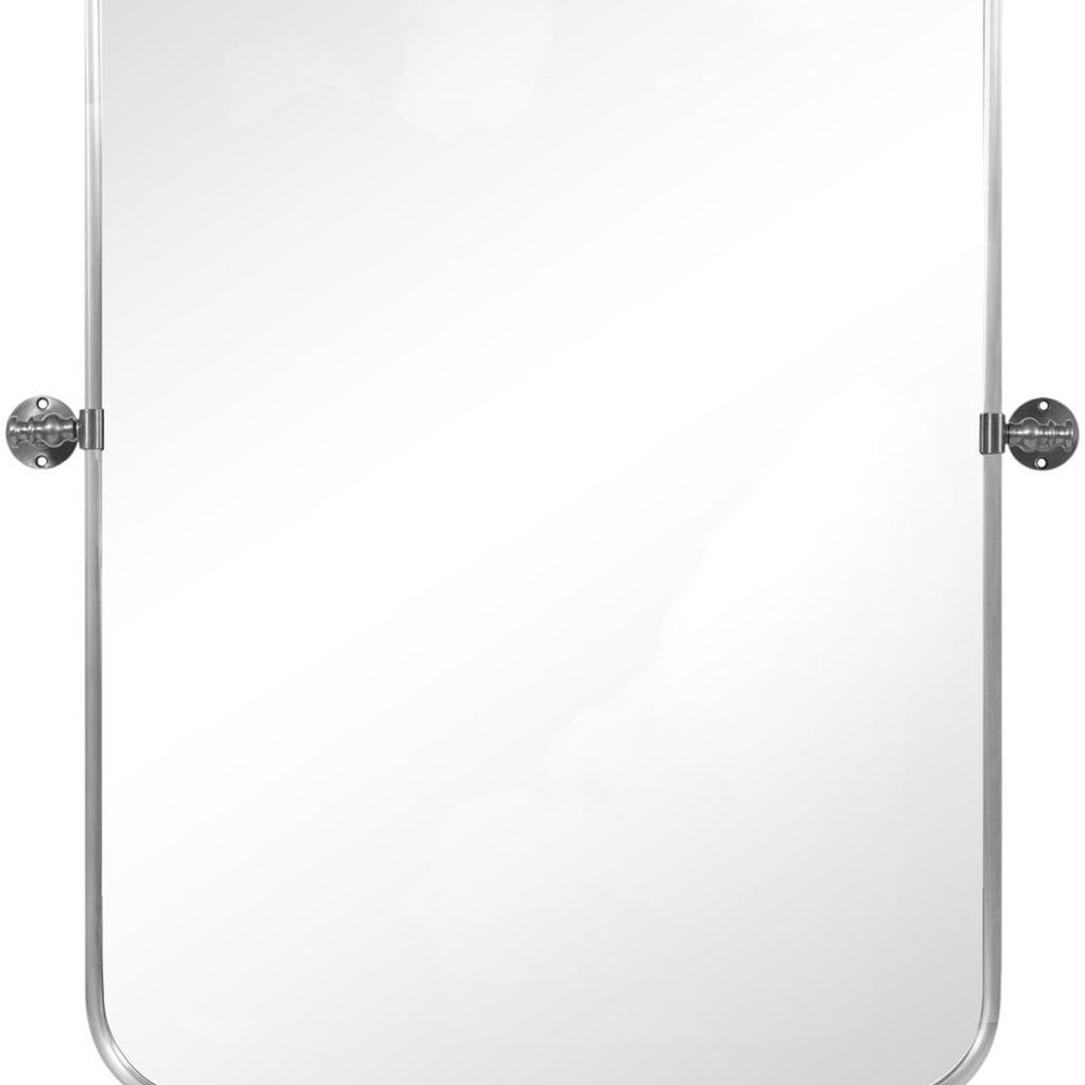 Set of Two 32" Silver Metal Framed Accent Mirrors HomeRoots
