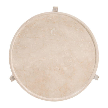 30" Natural Genuine Marble and Marble Round Coffee Table HomeRoots