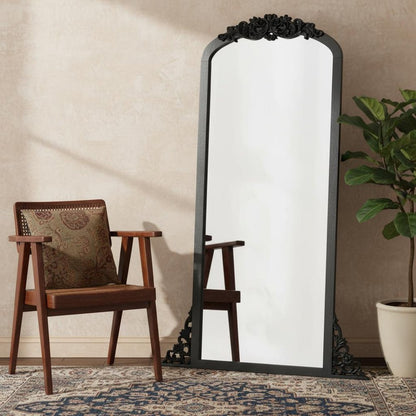 67" Black Solid Wood Framed Full Length Mirror HomeRoots