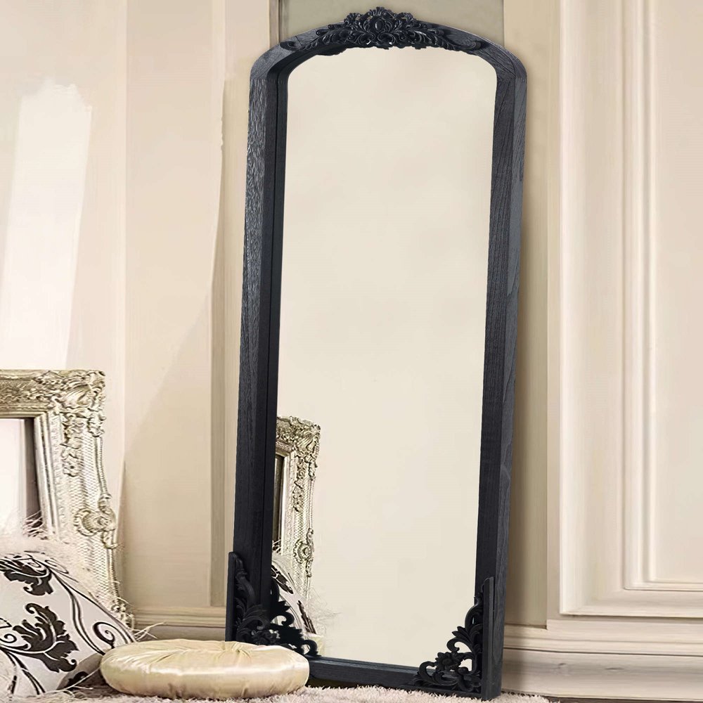 67" Black Solid Wood Framed Full Length Mirror HomeRoots