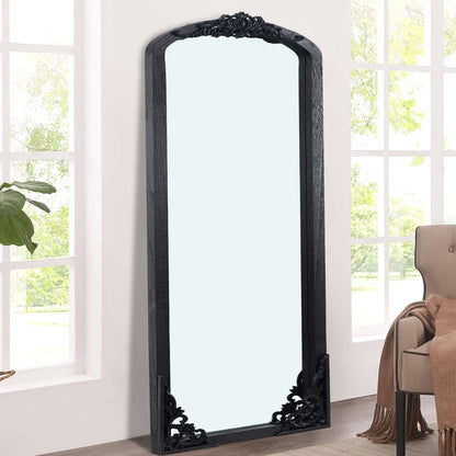 67" Black Solid Wood Framed Full Length Mirror HomeRoots