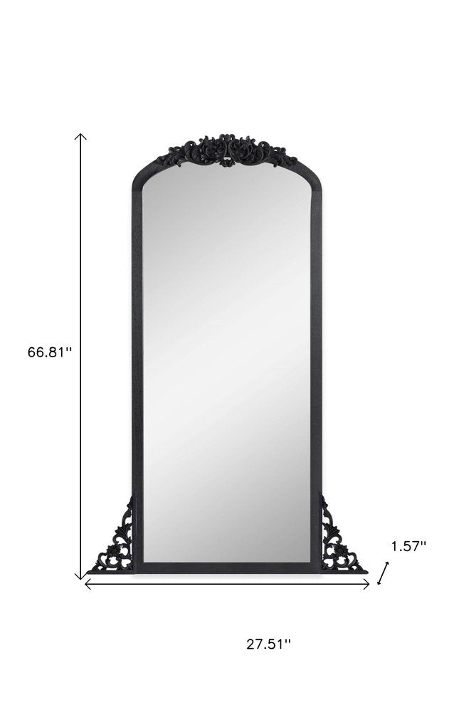 67" Black Solid Wood Framed Full Length Mirror HomeRoots