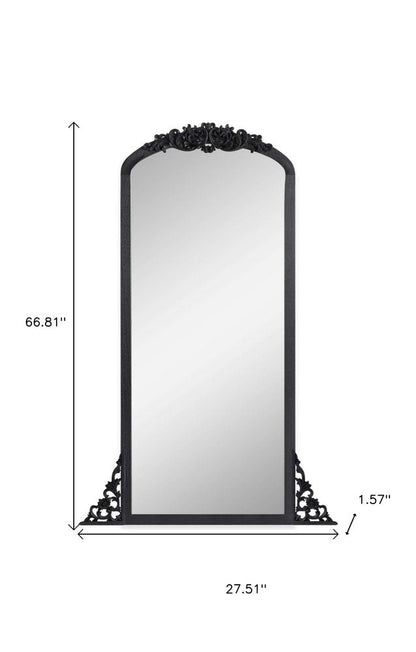 67" Black Solid Wood Framed Full Length Mirror HomeRoots