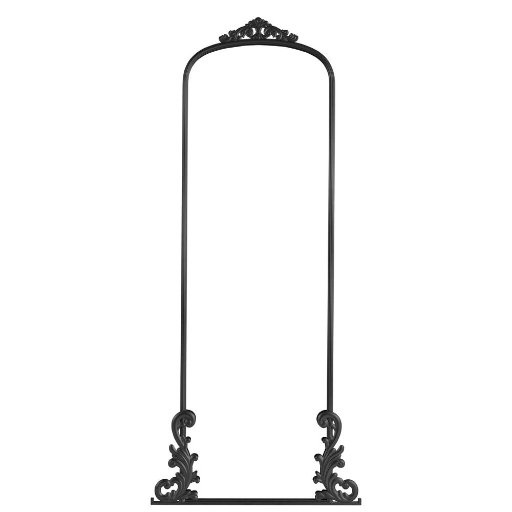 68" Black Metal Arch Framed Full Length Mirror — view 1