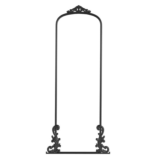 68" Black Metal Arch Framed Full Length Mirror