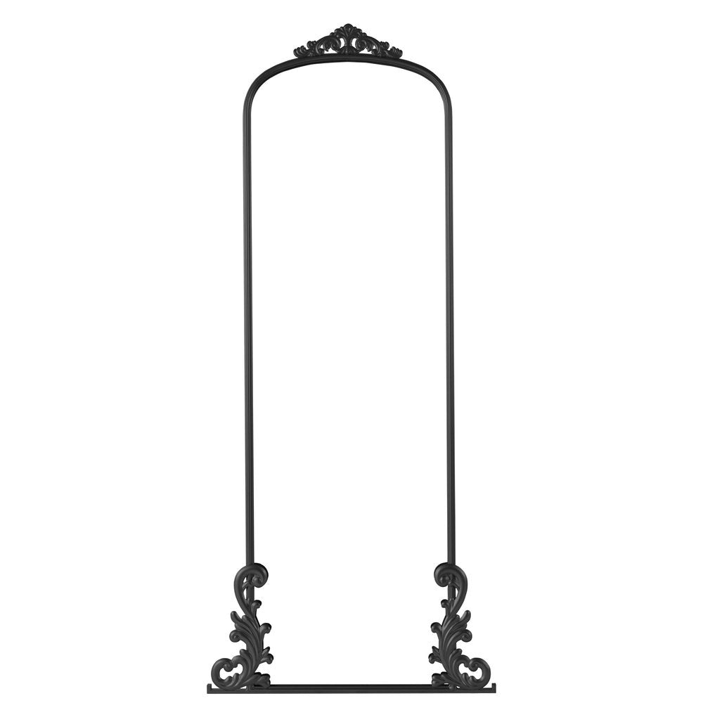 68" Black Metal Arch Framed Full Length Mirror HomeRoots