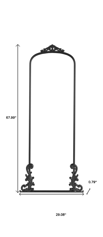 68" Black Metal Arch Framed Full Length Mirror — view 7