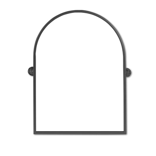36" Black Metal Arch Tilting Framed Accent Mirror HomeRoots