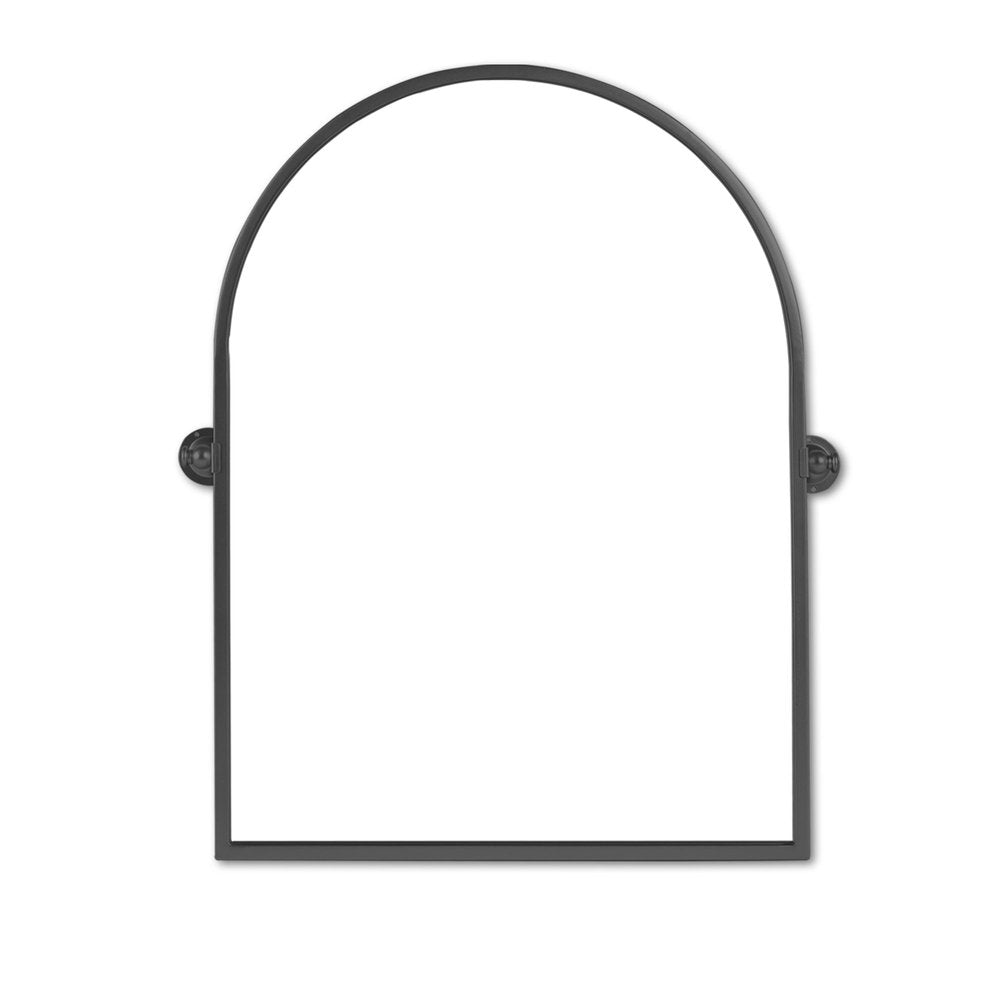 36" Black Metal Arch Tilting Framed Accent Mirror HomeRoots
