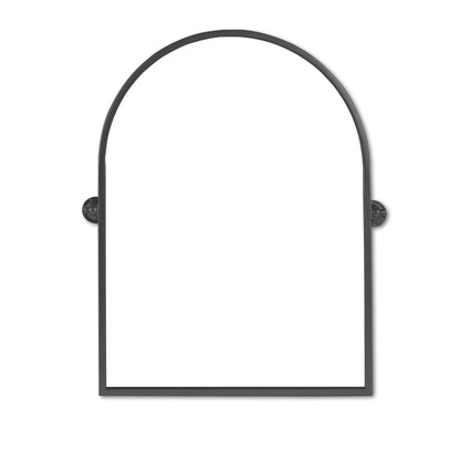 36" Black Metal Arch Tilting Framed Accent Mirror HomeRoots