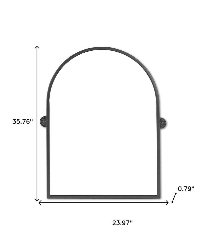 36" Black Metal Arch Tilting Framed Accent Mirror HomeRoots