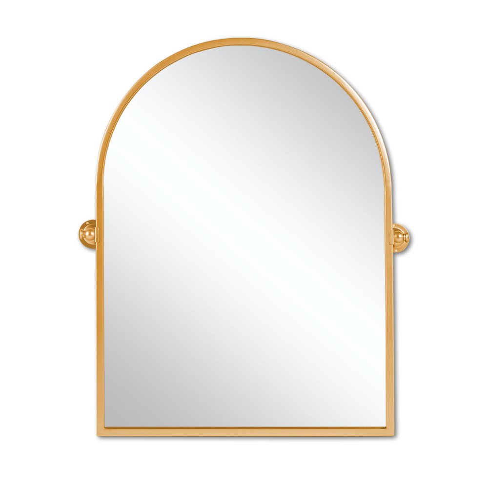 36" Gold Metal Arch Tilting Framed Accent Mirror HomeRoots
