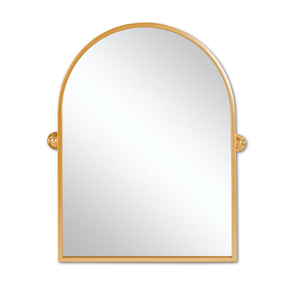 36" Gold Metal Arch Tilting Framed Accent Mirror HomeRoots