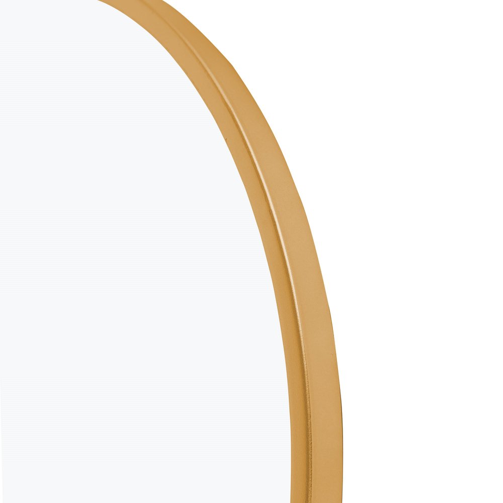 36" Gold Metal Arch Tilting Framed Accent Mirror HomeRoots