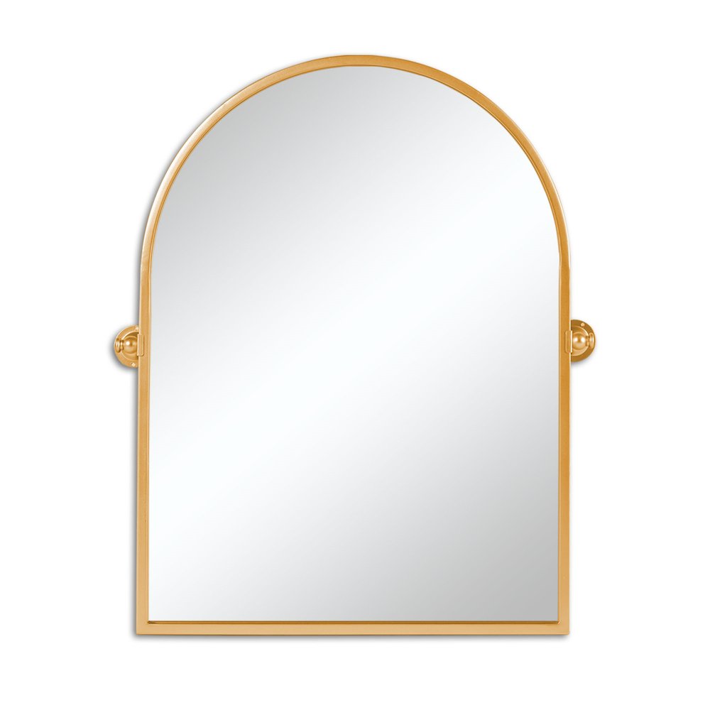 36" Gold Metal Arch Tilting Framed Accent Mirror HomeRoots