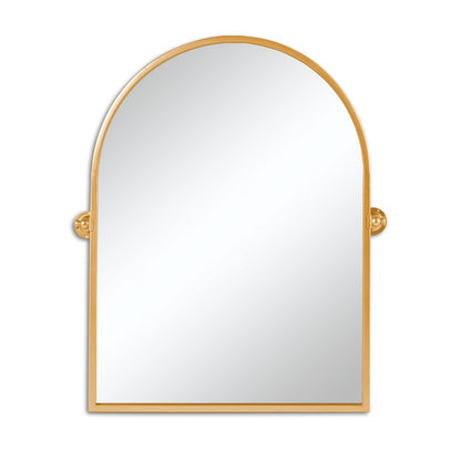 36" Gold Metal Arch Tilting Framed Accent Mirror HomeRoots