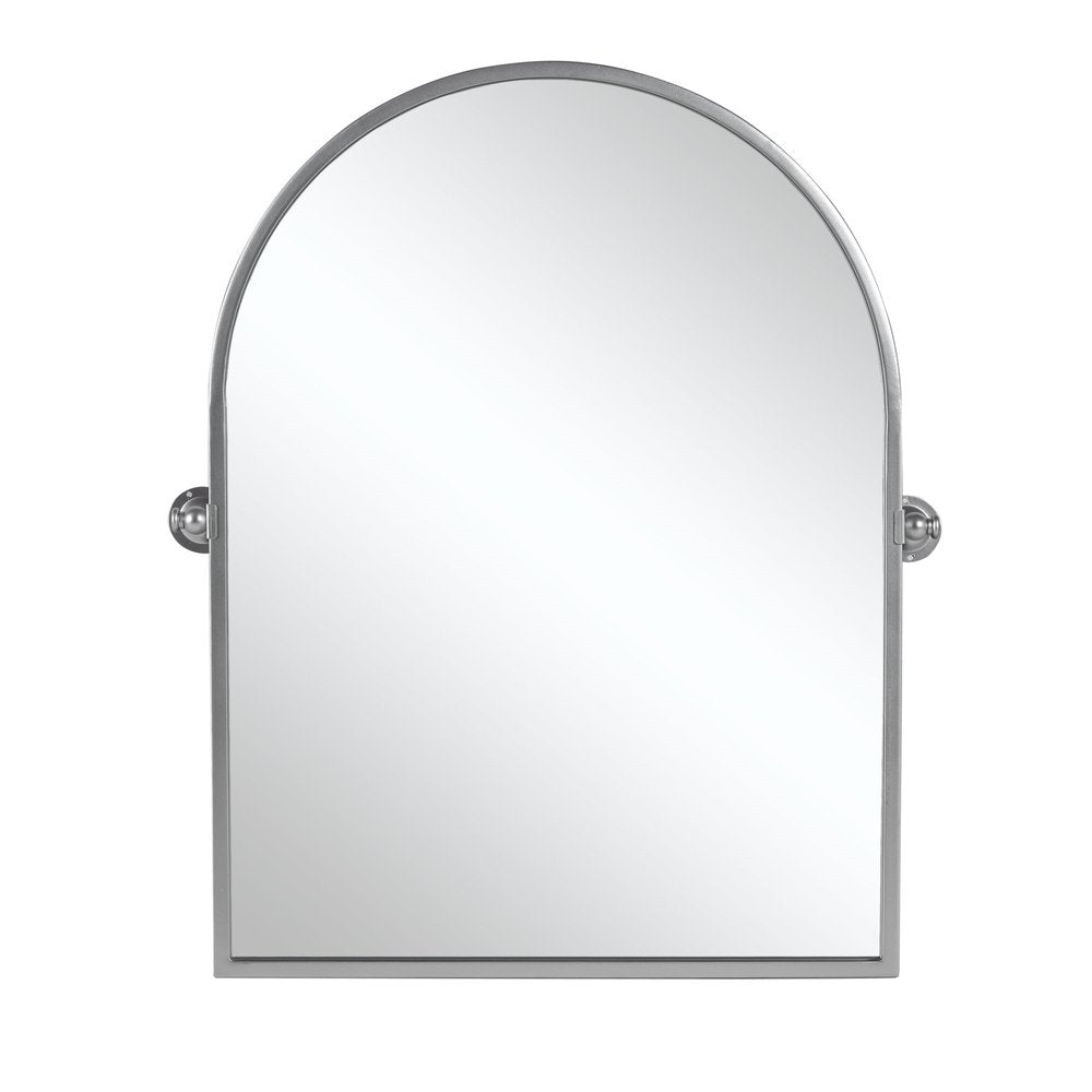 36" Silver Metal Arch Tilting Framed Accent Mirror HomeRoots