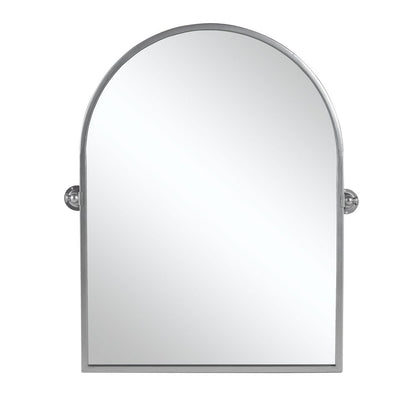 36" Silver Metal Arch Tilting Framed Accent Mirror HomeRoots