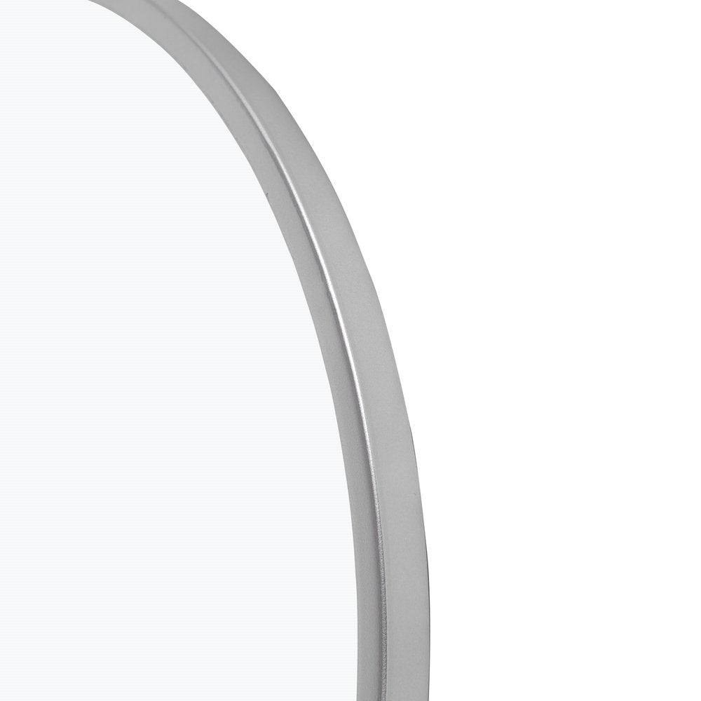 36" Silver Metal Arch Tilting Framed Accent Mirror HomeRoots