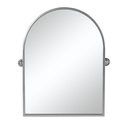 36" Silver Metal Arch Tilting Framed Accent Mirror HomeRoots