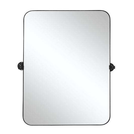 36" Black Metal Tilting Framed Accent Mirror HomeRoots