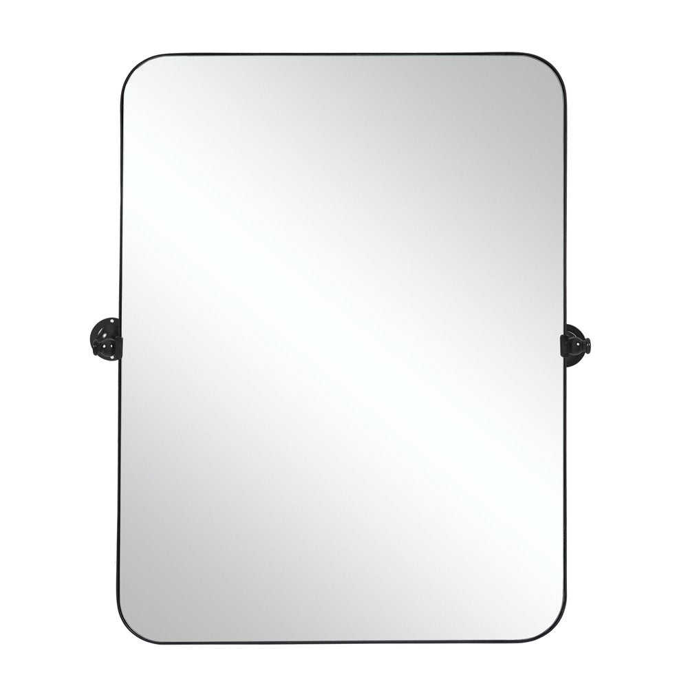 36" Black Metal Tilting Framed Accent Mirror HomeRoots
