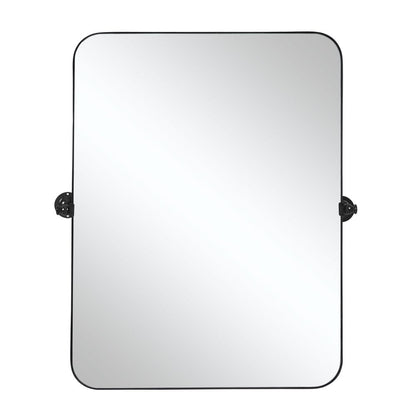 36" Black Metal Tilting Framed Accent Mirror HomeRoots
