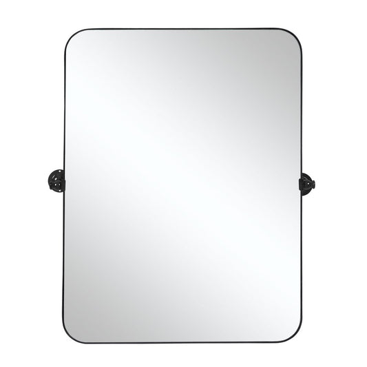 36" Black Metal Tilting Framed Accent Mirror