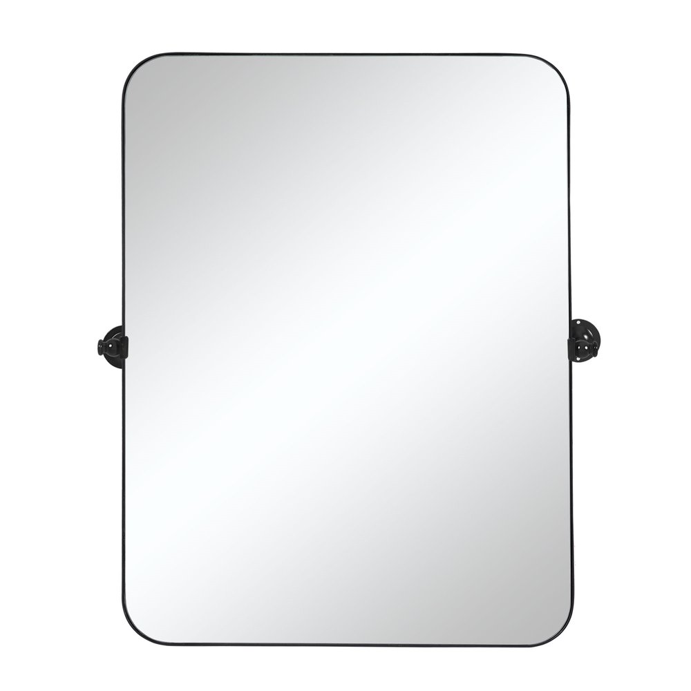 36" Black Metal Tilting Framed Accent Mirror HomeRoots