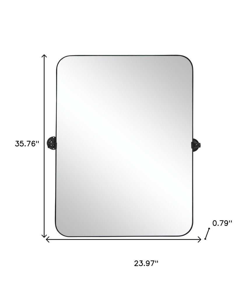 36" Black Metal Tilting Framed Accent Mirror HomeRoots