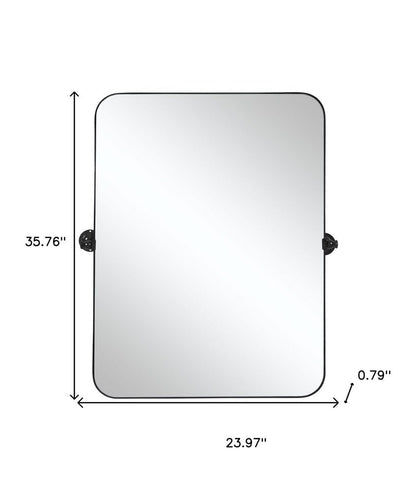 36" Black Metal Tilting Framed Accent Mirror HomeRoots