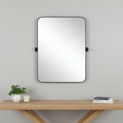 36" Black Metal Tilting Framed Accent Mirror HomeRoots