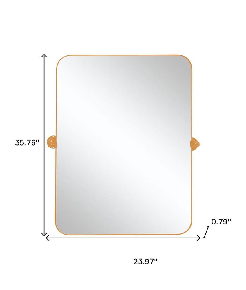 36" Gold Metal Tilting Framed Accent Mirror HomeRoots