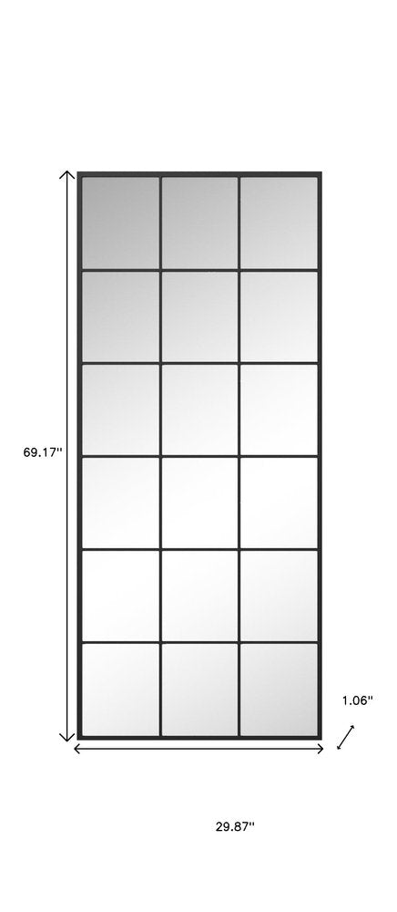 69" Black Metal Framed Full Length Mirror HomeRoots