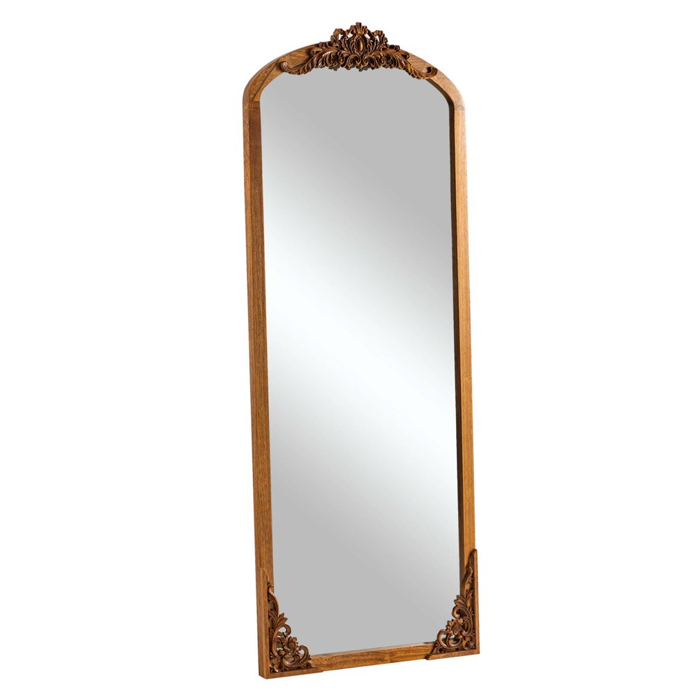 64" Brown Solid Wood Framed Full Length Mirror HomeRoots