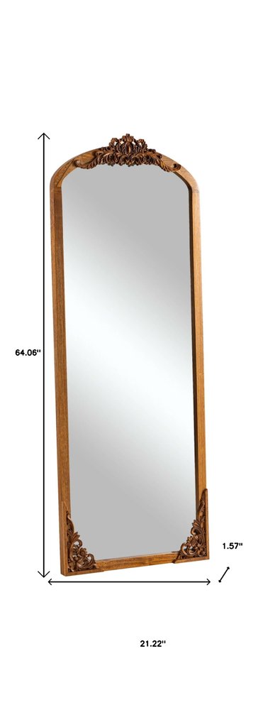 64" Brown Solid Wood Framed Full Length Mirror HomeRoots