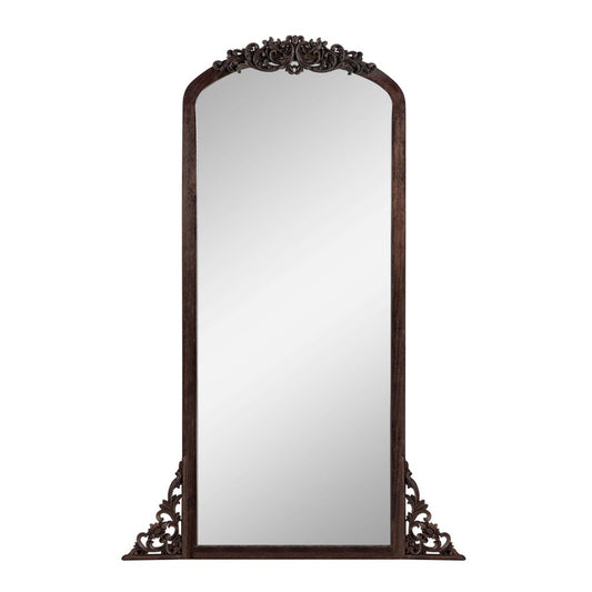 64" Brown Solid Wood Framed Full Length Mirror