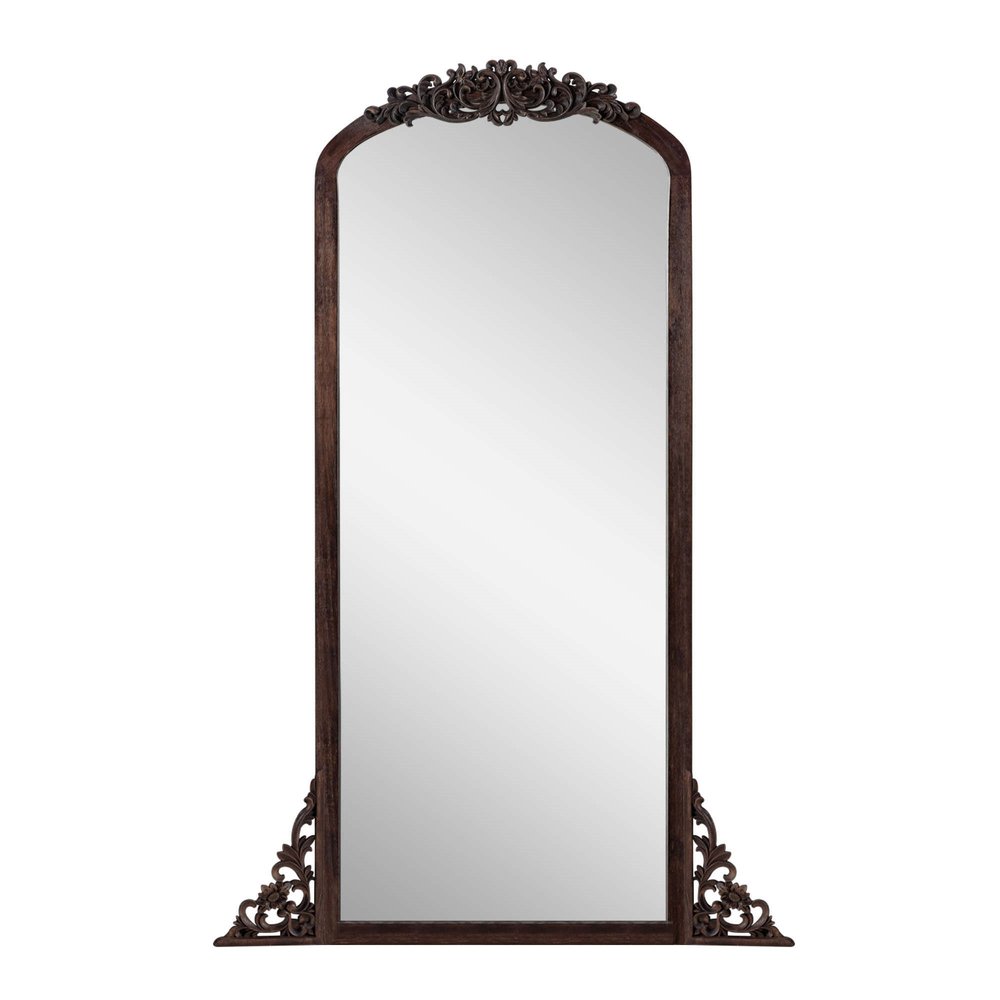 64" Brown Solid Wood Framed Full Length Mirror — view 6