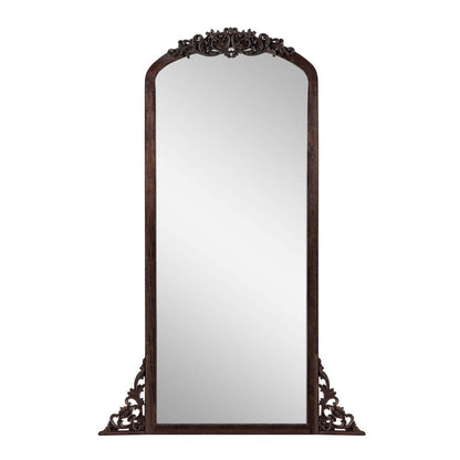 64" Brown Solid Wood Framed Full Length Mirror