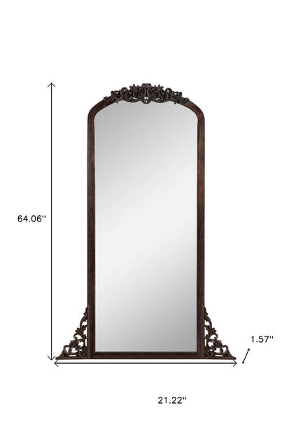 64" Brown Solid Wood Framed Full Length Mirror HomeRoots