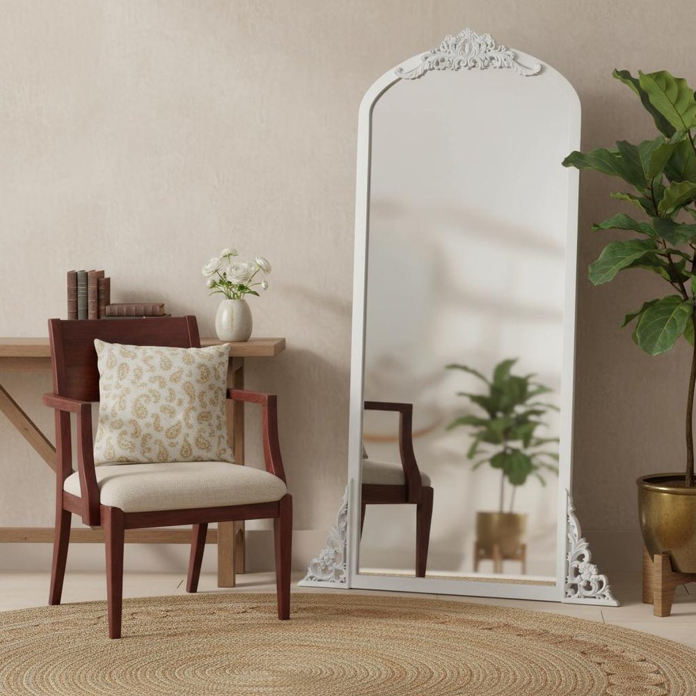 67" Black Solid Wood Framed Full Length Mirror HomeRoots