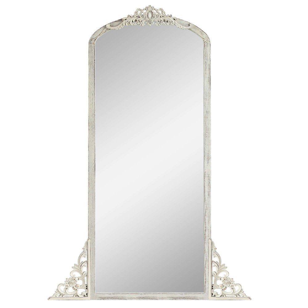 67" White Solid Wood Framed Full Length Mirror HomeRoots