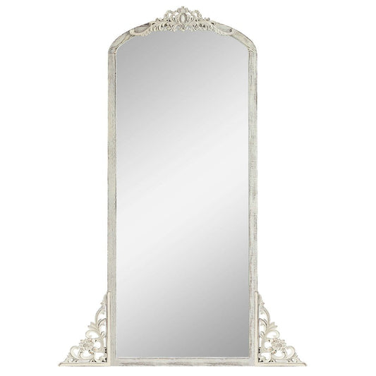 67" White Solid Wood Framed Full Length Mirror HomeRoots